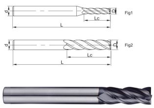 Solid Carbide 4 Flute Flat End Mills for Super High Hardness Machining 